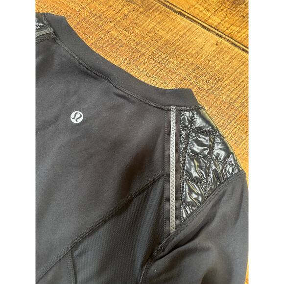 Lululemon Run Ice Queen Womens Black Long Sleeve Athletic Tee Reflective Logo 2 - Picture 10 of 11